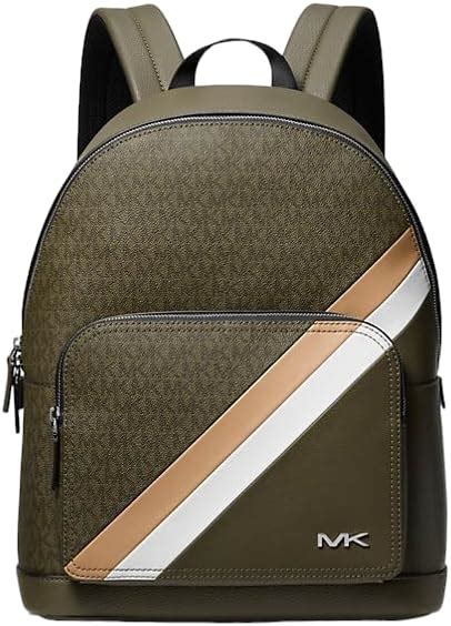 Michael Kors Cooper Logo Stripe Large Backpack (Olive Combo)